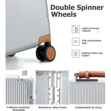 Feilario 20'' Aluminum Frame Carry-On Luggage with TSA Lock