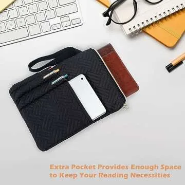 APLUFINE Padded Book Sleeve with Zipper for Book Lovers