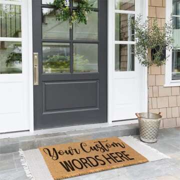 Personalized Door Mat, Custom Welcome Mat for Front Door, Non-Slip Rubber Backing Monogram Rug for P...