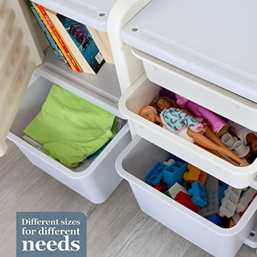 Wedanta Kids Toy Book Storage Organizer with Bins Shelves