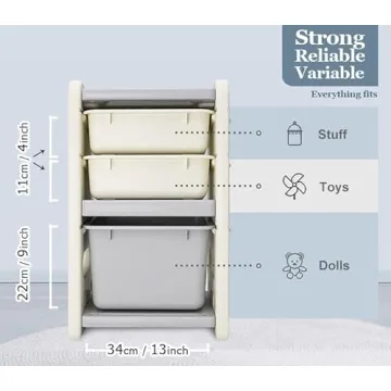 Wedanta Kids Toy Book Storage Organizer with Bins Shelves