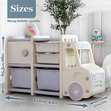 Wedanta Kids Toy Book Storage Organizer with Bins Shelves