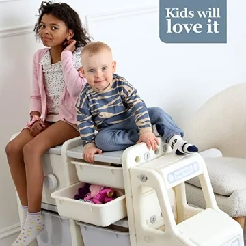 Wedanta Kids Toy Book Storage Organizer with Bins Shelves