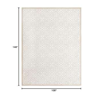 Unique Loom Rushmore Collection Area Rug - Johnson (9'x 12' 2" Rectangle, Snow White/ Beige)
