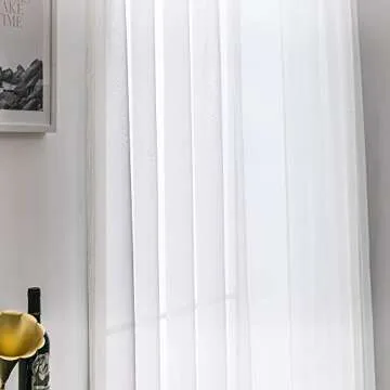 MIULEE Ivory Window Sheer Curtains for Bedroom Living Room Solid Elegant Net Drapes 2 Panels Width 38 x Length 72 Inches