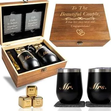 Engagement Wine Tumbler Gift Set for Couples