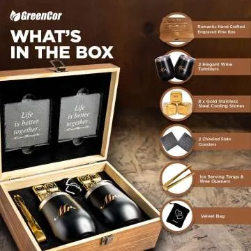 Engagement Wine Tumbler Gift Set for Couples