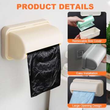 3 PCS Trash Can Liner Dispenser, 2024 Upgrade Small Bin Liner Kit, Trash Bag Dispenser for Bottom of Can, Wall Mount Garbage Bag Dispenser Kitchen Bathroom Toilet Storage Organization