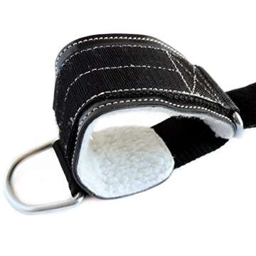 Contraband Black Label 3025 3inch Double Ring Pro Ankle Cuff - Perfect Ankle Strap for Glute Kickbacks on Cable Machines - Adjustable Heavy Duty Nylon Strap & Metal D-Rings - For Men & Women (SINGLE)