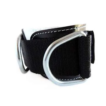 Contraband Black Label 3025 3inch Double Ring Pro Ankle Cuff - Perfect Ankle Strap for Glute Kickbacks on Cable Machines - Adjustable Heavy Duty Nylon Strap & Metal D-Rings - For Men & Women (SINGLE)