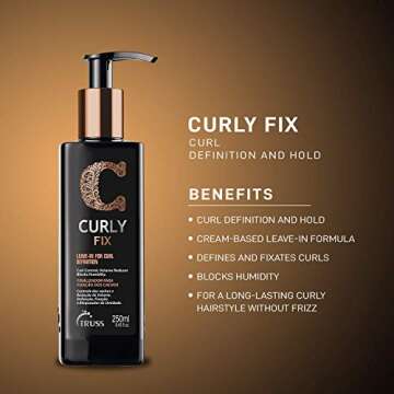 Truss Curly Fix - Leave-in Curl Defining Cream - Medium Hold, Controls Frizz and Reduces Volume for Defined Curls All Day
