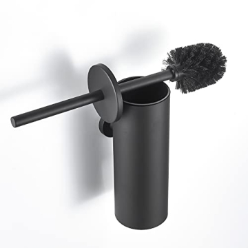 TINYROW Toilet Brush and Holder - Stylish and Practical Matte Black Design