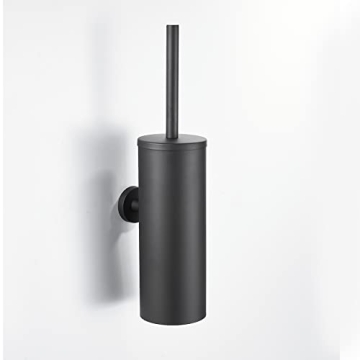 TINYROW Toilet Brush & Holder - Matte Black Wall-Mountable
