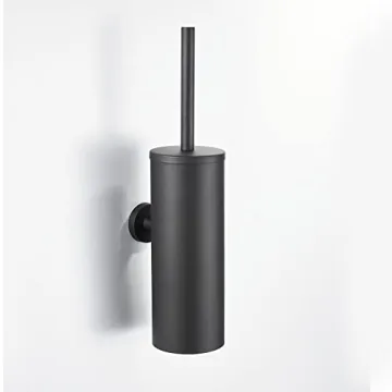 TINYROW Toilet Brush & Holder - Matte Black Wall-Mountable
