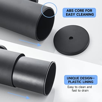 TINYROW Toilet Brush & Holder - Matte Black Wall-Mountable