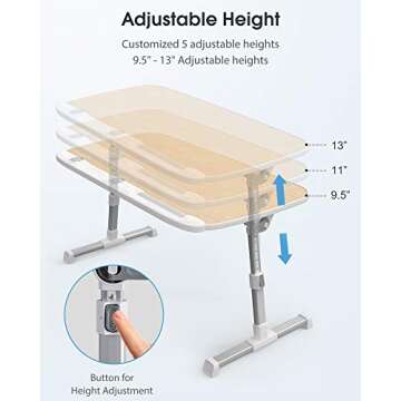 AboveTEK Laptop Desk - Adjustable & Portable Laptop Tray