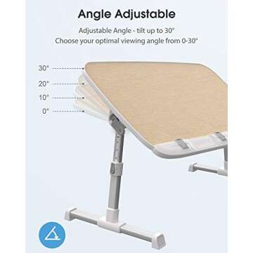 AboveTEK Laptop Desk - Adjustable & Portable Laptop Tray