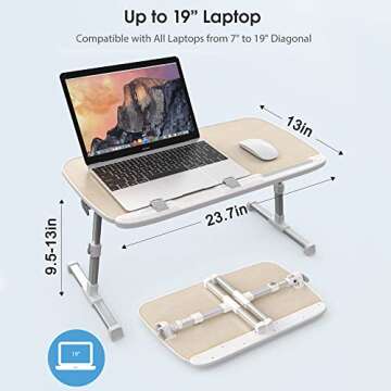 AboveTEK Laptop Desk - Adjustable & Portable Laptop Tray