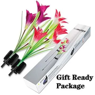 TONULAX Solar Garden Lights with Color Changing Lilies