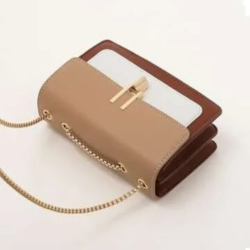 Stylish Women's Crossbody Bag Cute Faux Leather Color-Block Design