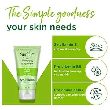 Simple Kind to Skin Refreshing Facial Wash Gel ,150 ml (5 Ounce)