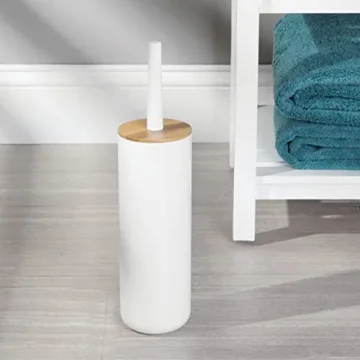 Chic Bamboo Toilet Brush and Holder - Modern Bathroom Accessory