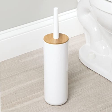 Chic Bamboo Toilet Brush and Holder - Modern Bathroom Accessory
