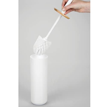 Chic Bamboo Toilet Brush and Holder - Modern Bathroom Accessory