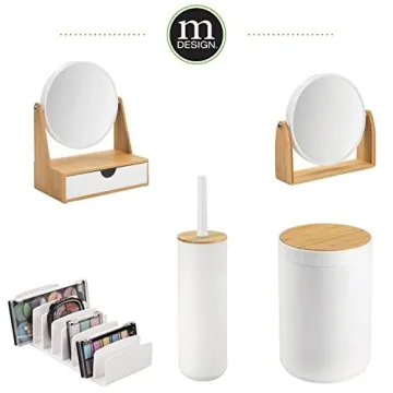 Chic Bamboo Toilet Brush and Holder - Modern Bathroom Accessory