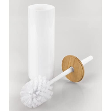 Chic Bamboo Toilet Brush and Holder - Modern Bathroom Accessory
