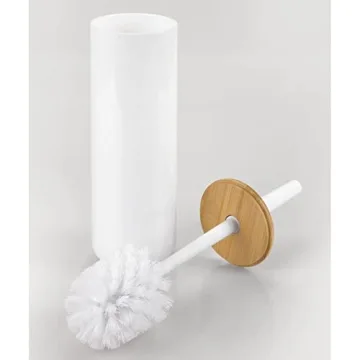 Chic Bamboo Toilet Brush and Holder - Modern Bathroom Accessory
