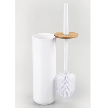Chic Bamboo Toilet Brush and Holder - Modern Bathroom Accessory