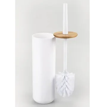 Chic Bamboo Toilet Brush and Holder - Modern Bathroom Accessory