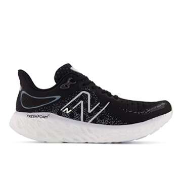 New Balance Women's Fresh Foam X 1080 V12 Running Shoe, Black/Thunder/Violet Haze, 8