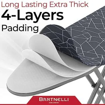 Bartnelli Ironing Board | Space-Saving and Ultimate Iron Board Experience 13x43 | Reinforced Steel L...
