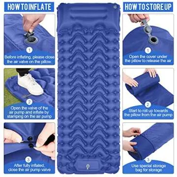 MOXILS Ultralight Inflatable Sleeping Pad for Camping