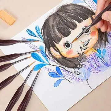 Detail Paint Brush Set,15Pcs Miniature Painting Brushes Kit,Professional Mini Fine Paint Brushes Set with Carrying Case,Suitable for Acrylic,Oil,Watercolor,Face,Nail,Scale Model Painting