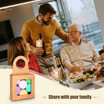 25 Count Kraft Paper Wine Bottle Box with Window Hanging Foldable Gift Boxes Wine Boxes for Gifts Empty Wine Bottles for Decoration Bottle Hanger Favor Box (Kraft Color, 3.5 x 3.5 x 1.2 Inches)