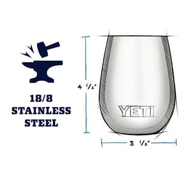 YETI Rambler 10 oz Wine Tumbler, Vacuum Insulated, Stainless Steel with MagSlider Lid, Camp Green