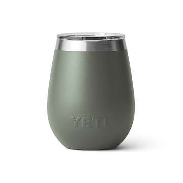 YETI Rambler 10 oz Wine Tumbler, Vacuum Insulated, Stainless Steel with MagSlider Lid, Camp Green