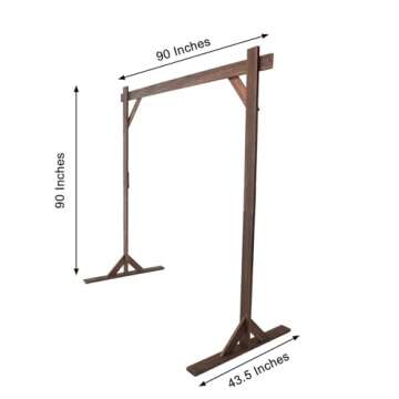 Efavormart 7FT Rustic Square Wedding Arch Wooden Backdrop Stand, Wedding Ceremony Arch - Brown