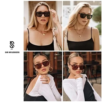 Trendy SOJOS Flat Top Sunglasses UV400 Protection