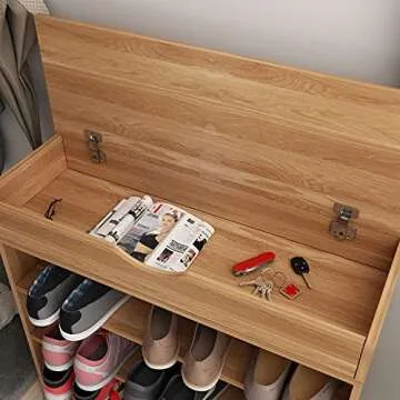 soges 5-Tier Wooden Shoe Rack with Storage Cabinet