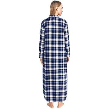 Latuza Plaid Flannel Nightgowns for Women - Cozy Style