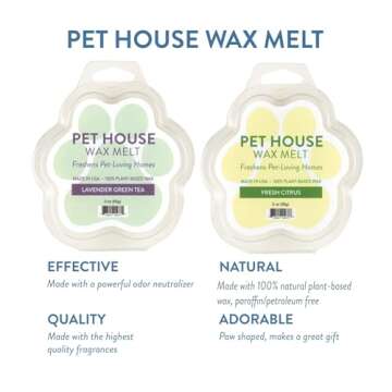 One Fur All Pet House Wax Melts - Lavender Green Tea & Fresh Citrus Pack of 2 - Odor Eliminating, Lo...