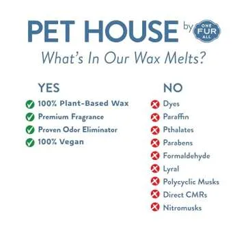 One Fur All Pet House Wax Melts - Lavender Green Tea & Fresh Citrus Pack of 2 - Odor Eliminating, Long-Lasting Scented Wax Melts - Pet-Friendly, Natural