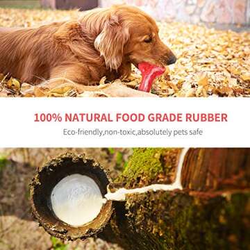 Dog Chew Toys for Aggressive Chewers, Durable Rubber Dog Bones Chew Toys, Interactive Tough Dog Toys for Large Medium Small Dog, Indestructible Dog Toy for Cleaning Teeth and Training (Large)