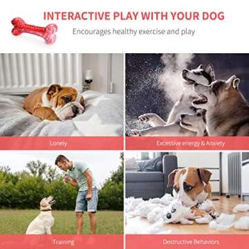 Dog Chew Toys for Aggressive Chewers, Durable Rubber Dog Bones Chew Toys, Interactive Tough Dog Toys for Large Medium Small Dog, Indestructible Dog Toy for Cleaning Teeth and Training (Large)