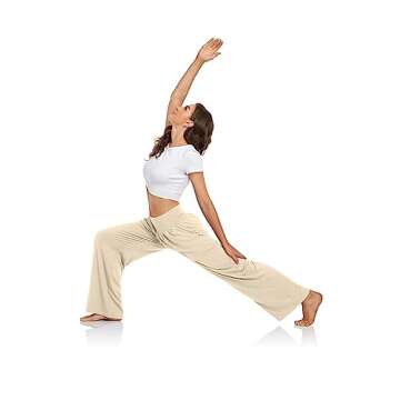 DACESLON Women's Wide Leg Comfy Pants Casual Loose Yoga High Waisted Cozy Lounge Pajama Palazzo with Pockets(Light Khaki,S)