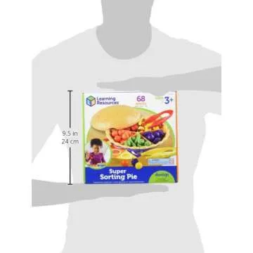 Learning Resources Super Sorting Pie - 68 Pieces, Ages 3+ Toddler Fine Motor Toy, Preschool Learning Games, Develops Counting and Color Recognition, Pretend Play Food, Kids Tweezers